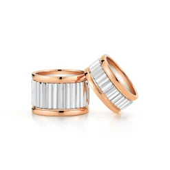 CLIVE TWO TONE 15MM FLUTED BAND RING