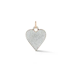 DORA 18K GOLD ALL DIAMOND HEART CHARM