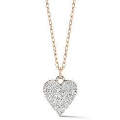 DORA 18K GOLD ALL DIAMOND HEART CHARM