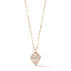 DORA 18K GOLD ALL DIAMOND PAVE MINI HEART CHARM