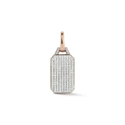 DORA 18K GOLD ALL DIAMOND RECTANGULAR TABLET CHARM