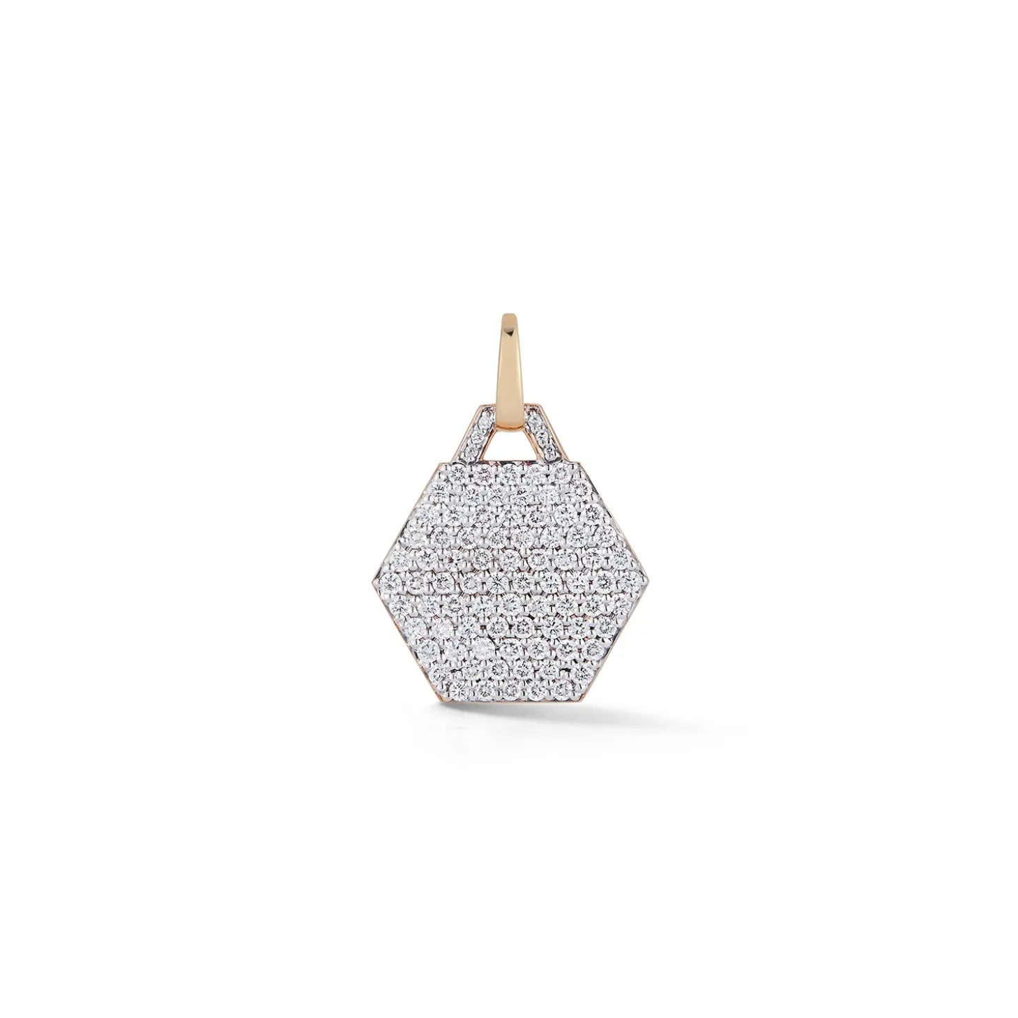 DORA 18K GOLD ALL DIAMOND SMALL HEXAGON CHARM