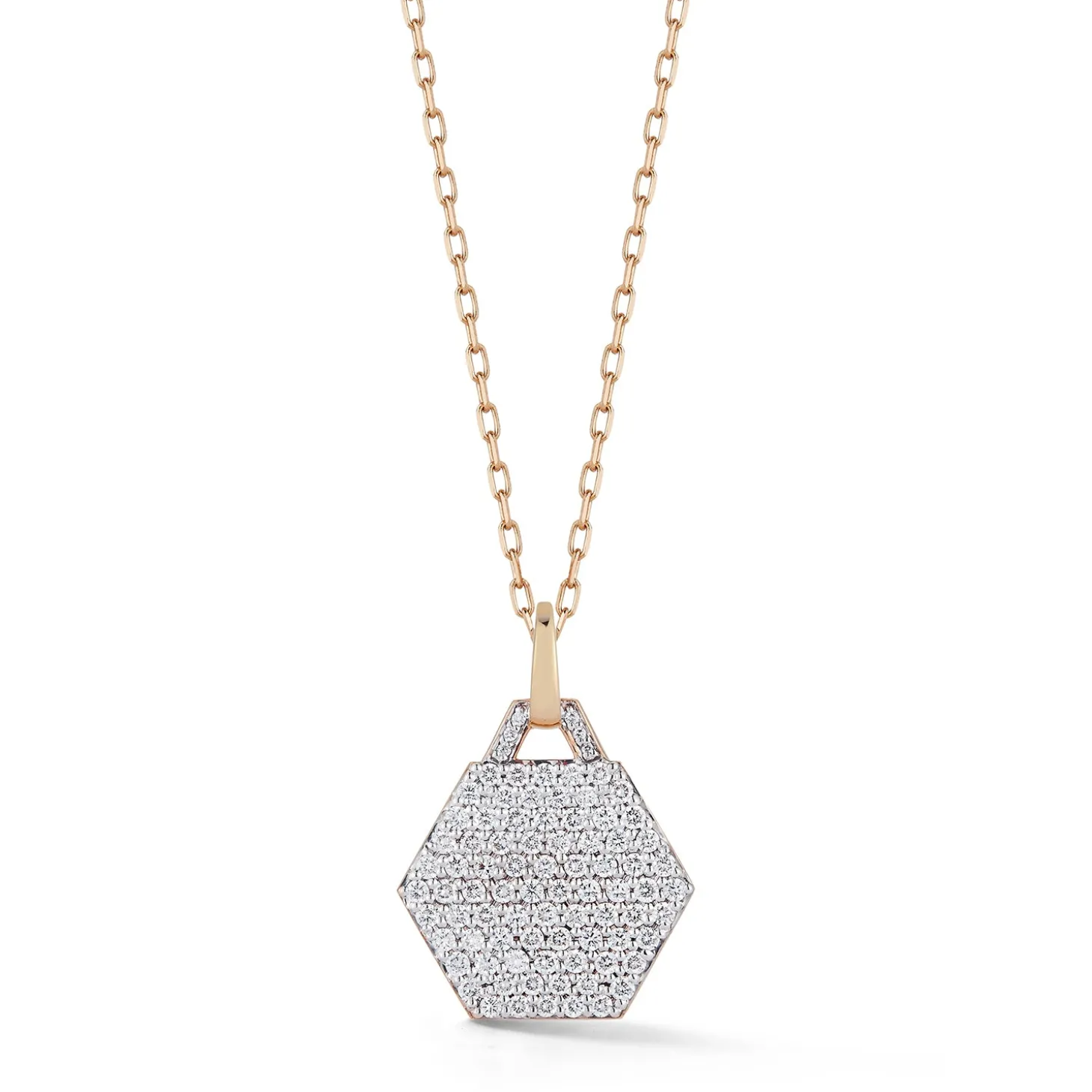 DORA 18K GOLD ALL DIAMOND SMALL HEXAGON CHARM