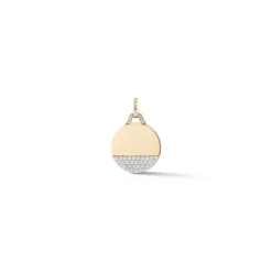 DORA 18K GOLD AND 1/3 DIAMOND BOTTOM DISC CHARM