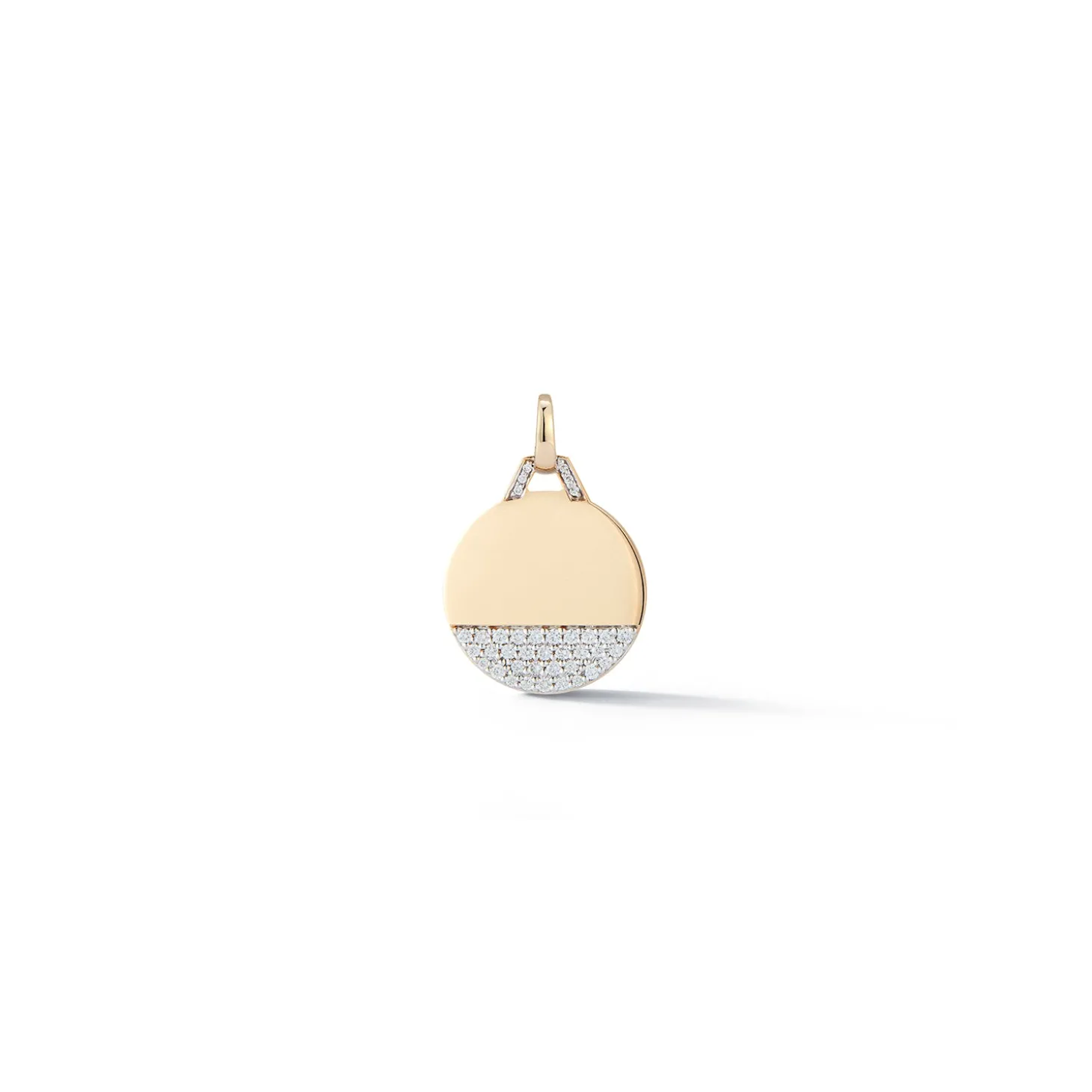 DORA 18K GOLD AND 1/3 DIAMOND BOTTOM DISC CHARM