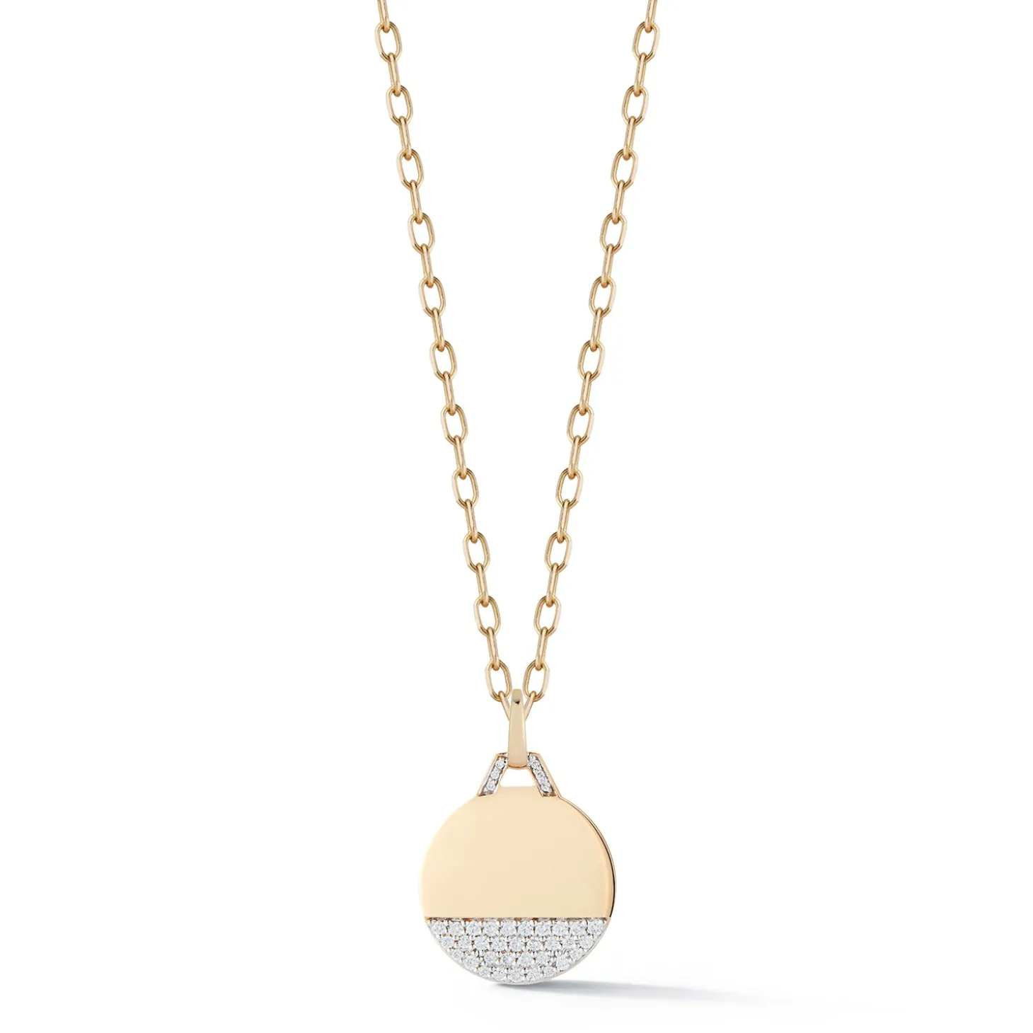 DORA 18K GOLD AND 1/3 DIAMOND BOTTOM DISC CHARM