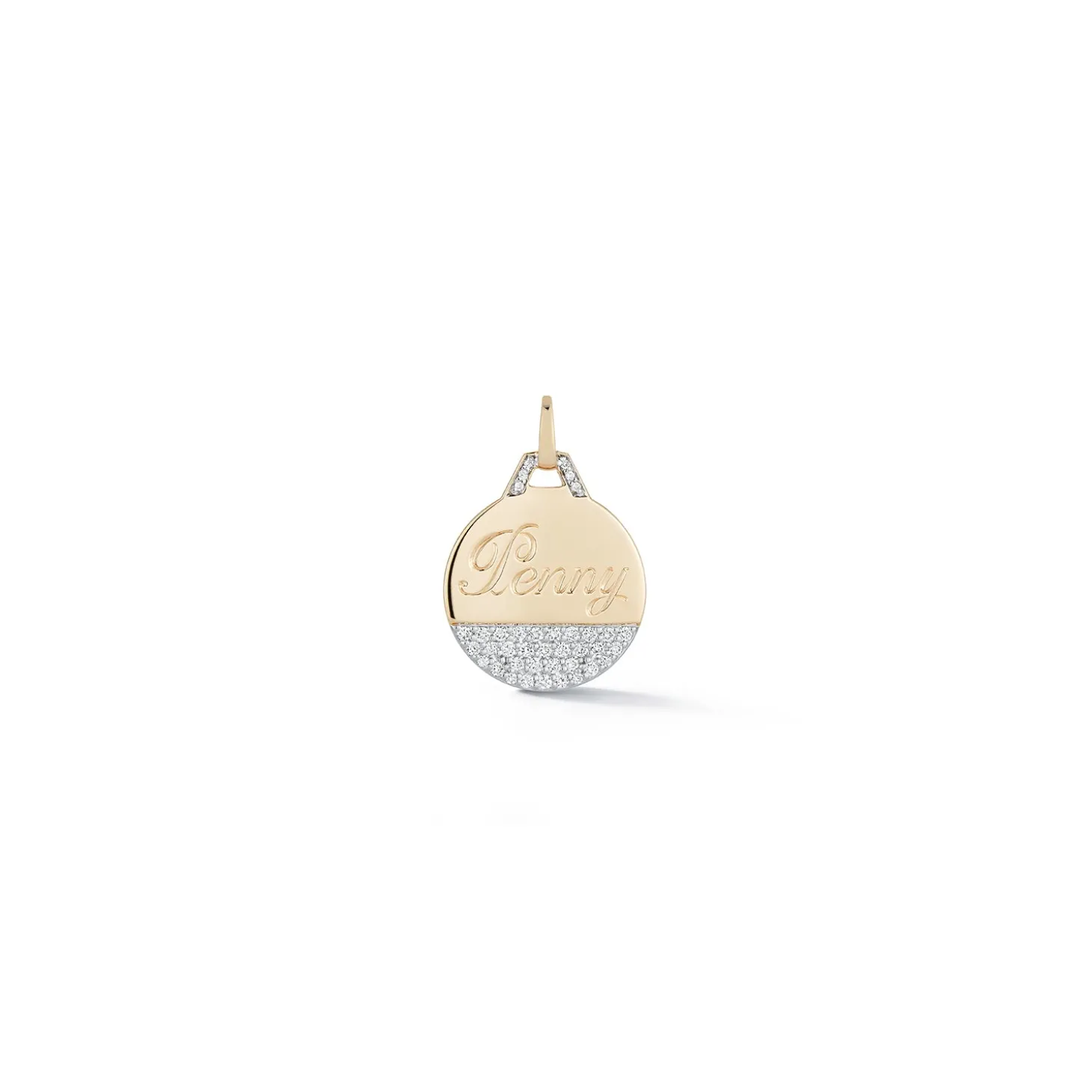 DORA 18K GOLD AND 1/3 DIAMOND BOTTOM DISC CHARM