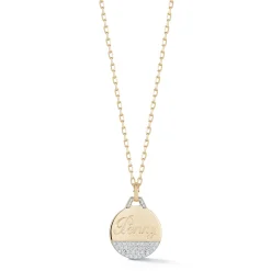 DORA 18K GOLD AND 1/3 DIAMOND BOTTOM DISC CHARM