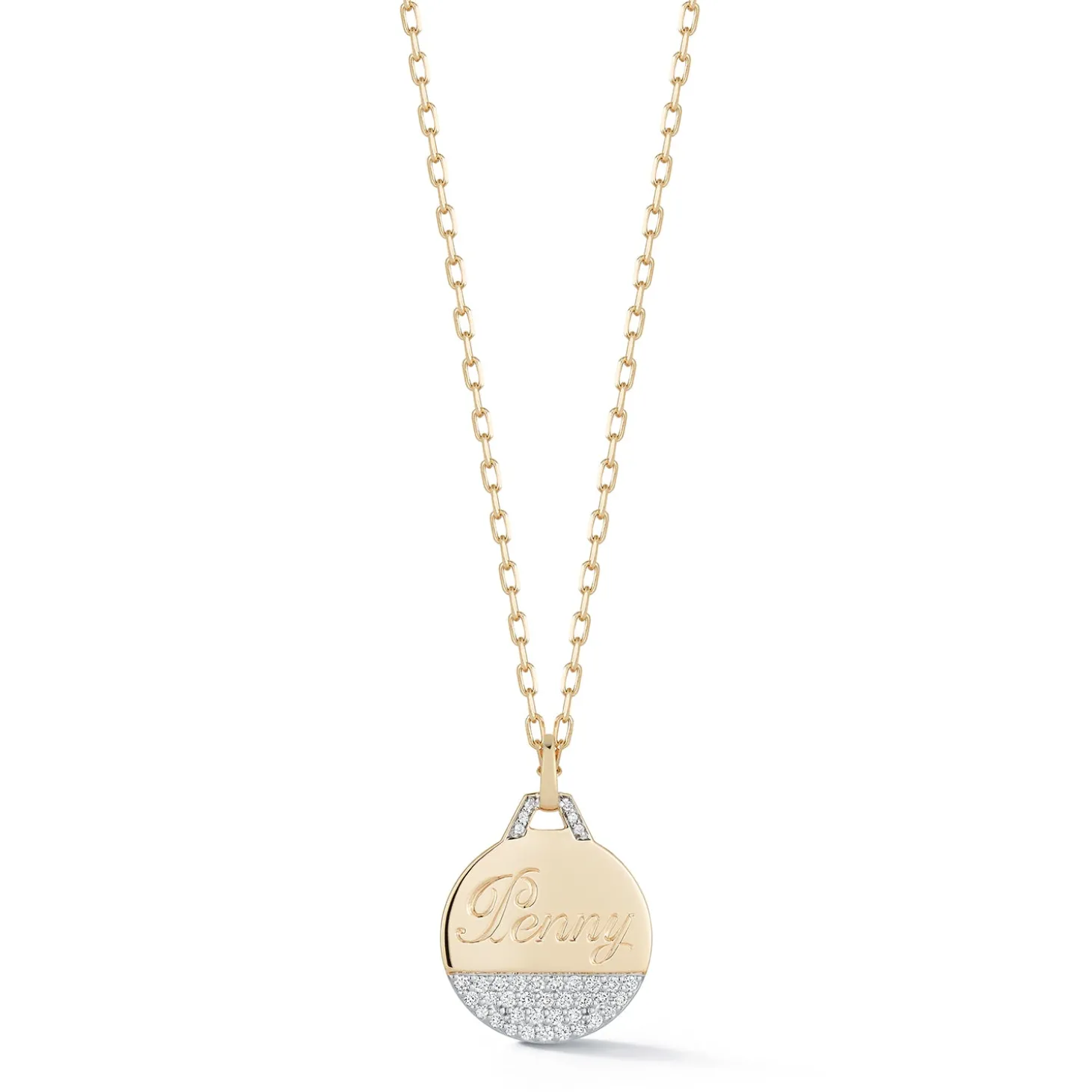 DORA 18K GOLD AND 1/3 DIAMOND BOTTOM DISC CHARM