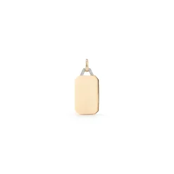 DORA 18K GOLD AND DIAMOND RECTANGULAR TABLET CHARM