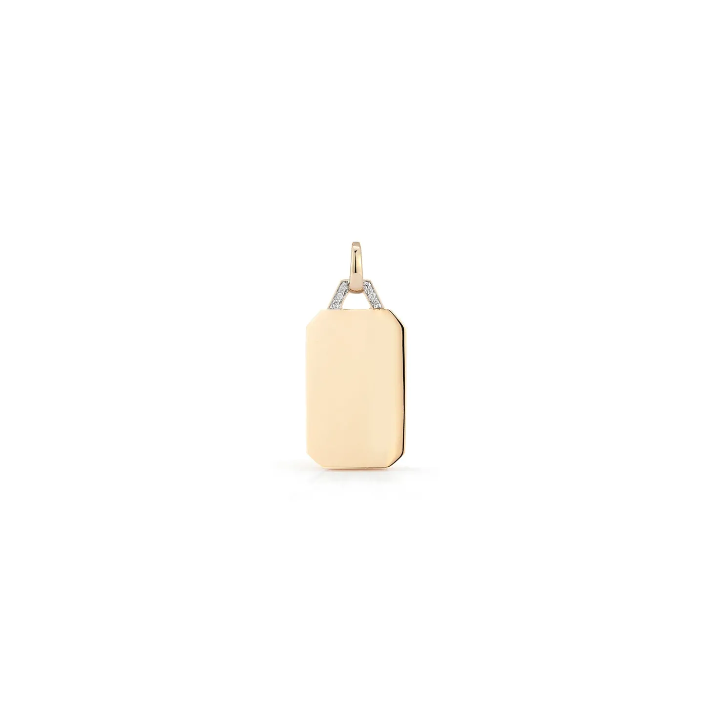 DORA 18K GOLD AND DIAMOND RECTANGULAR TABLET CHARM