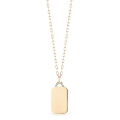 DORA 18K GOLD AND DIAMOND RECTANGULAR TABLET CHARM