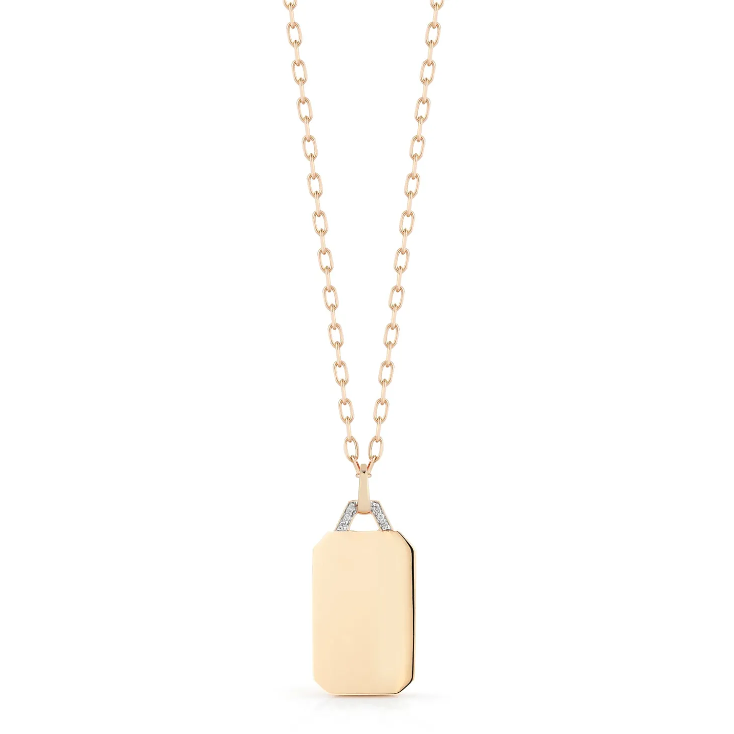 DORA 18K GOLD AND DIAMOND RECTANGULAR TABLET CHARM