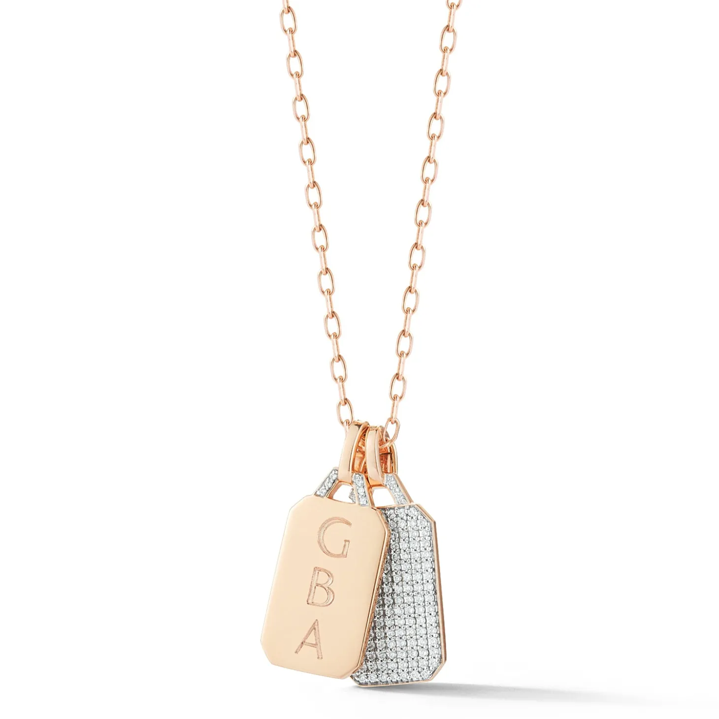 DORA 18K GOLD AND DIAMOND RECTANGULAR TABLET CHARM