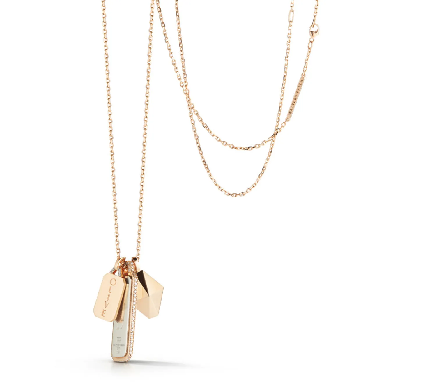 DORA 18K GOLD AND DIAMOND RECTANGULAR TABLET CHARM
