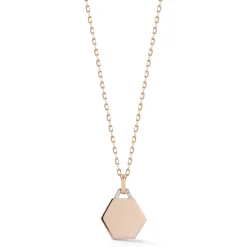 DORA 18K GOLD AND DIAMOND SMALL HEXAGON CHARM