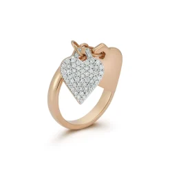 DORA 18K GOLD u0026 DIAMOND MINI HEART CHARM RING