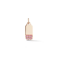 DORA 18K MINI RECTANGULAR SAPPHIRE TABLET CHARM
