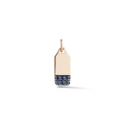 DORA 18K MINI RECTANGULAR SAPPHIRE TABLET CHARM