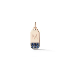 DORA 18K MINI RECTANGULAR SAPPHIRE TABLET CHARM