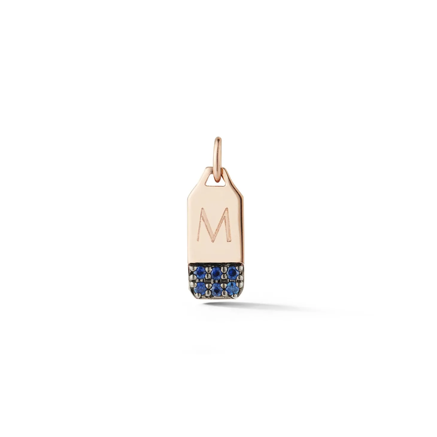 DORA 18K MINI RECTANGULAR SAPPHIRE TABLET CHARM