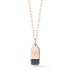 DORA 18K MINI RECTANGULAR SAPPHIRE TABLET CHARM