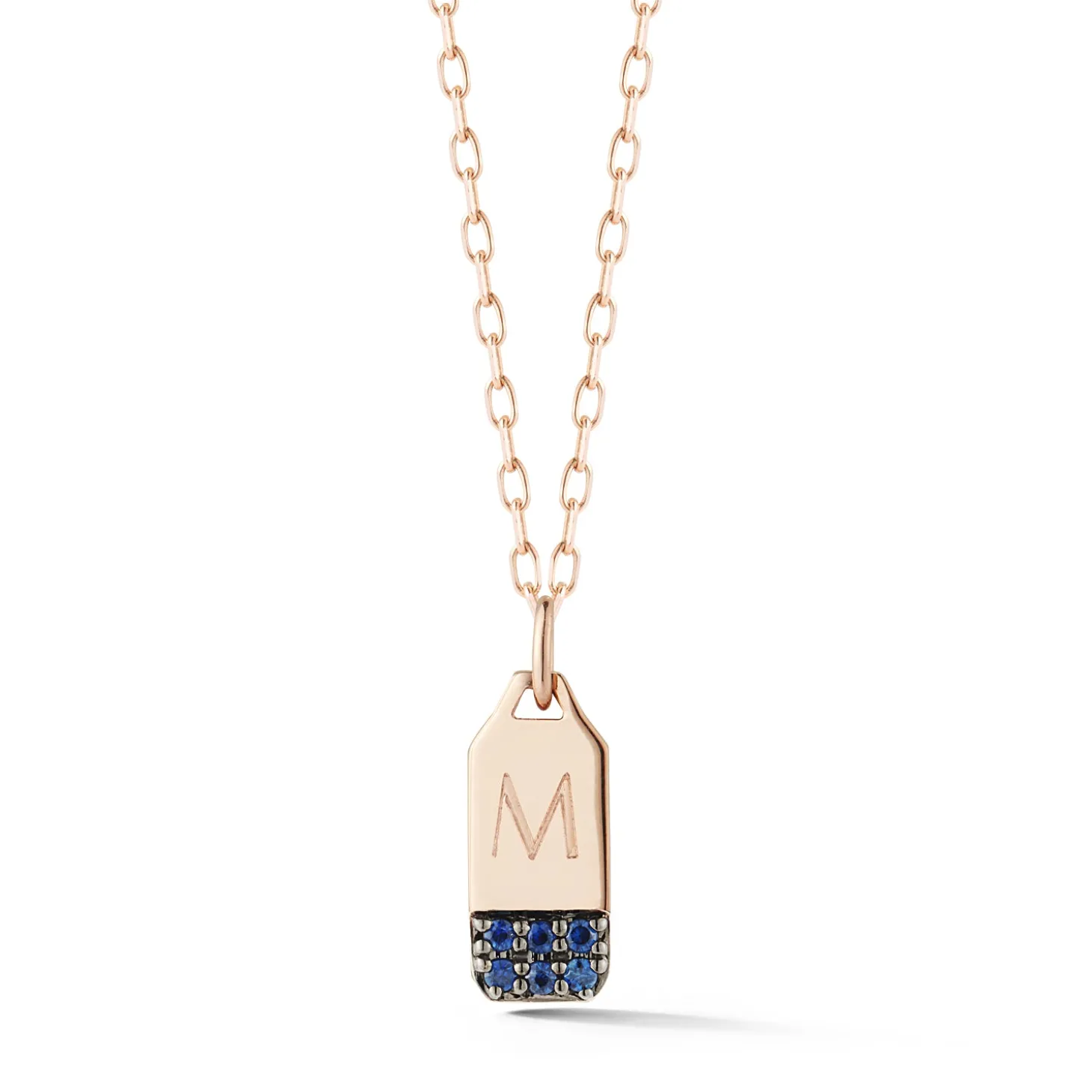 DORA 18K MINI RECTANGULAR SAPPHIRE TABLET CHARM