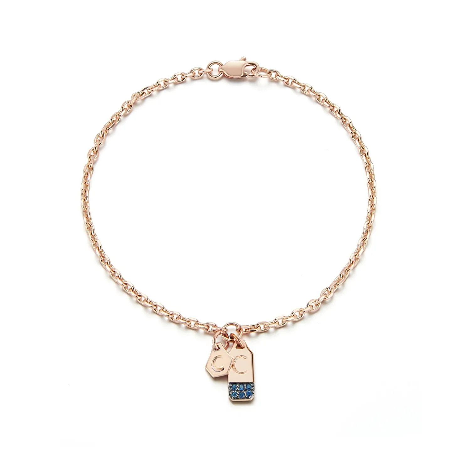 DORA 18K MINI RECTANGULAR SAPPHIRE TABLET CHARM
