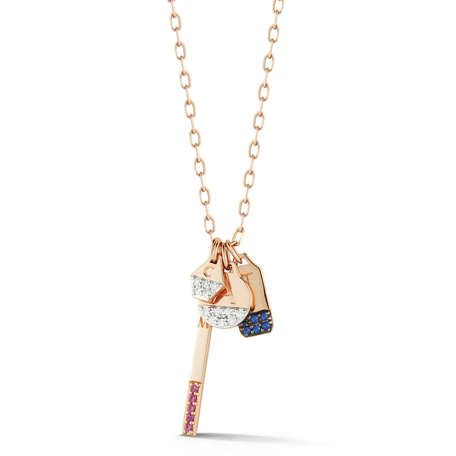 DORA 18K MINI RECTANGULAR SAPPHIRE TABLET CHARM