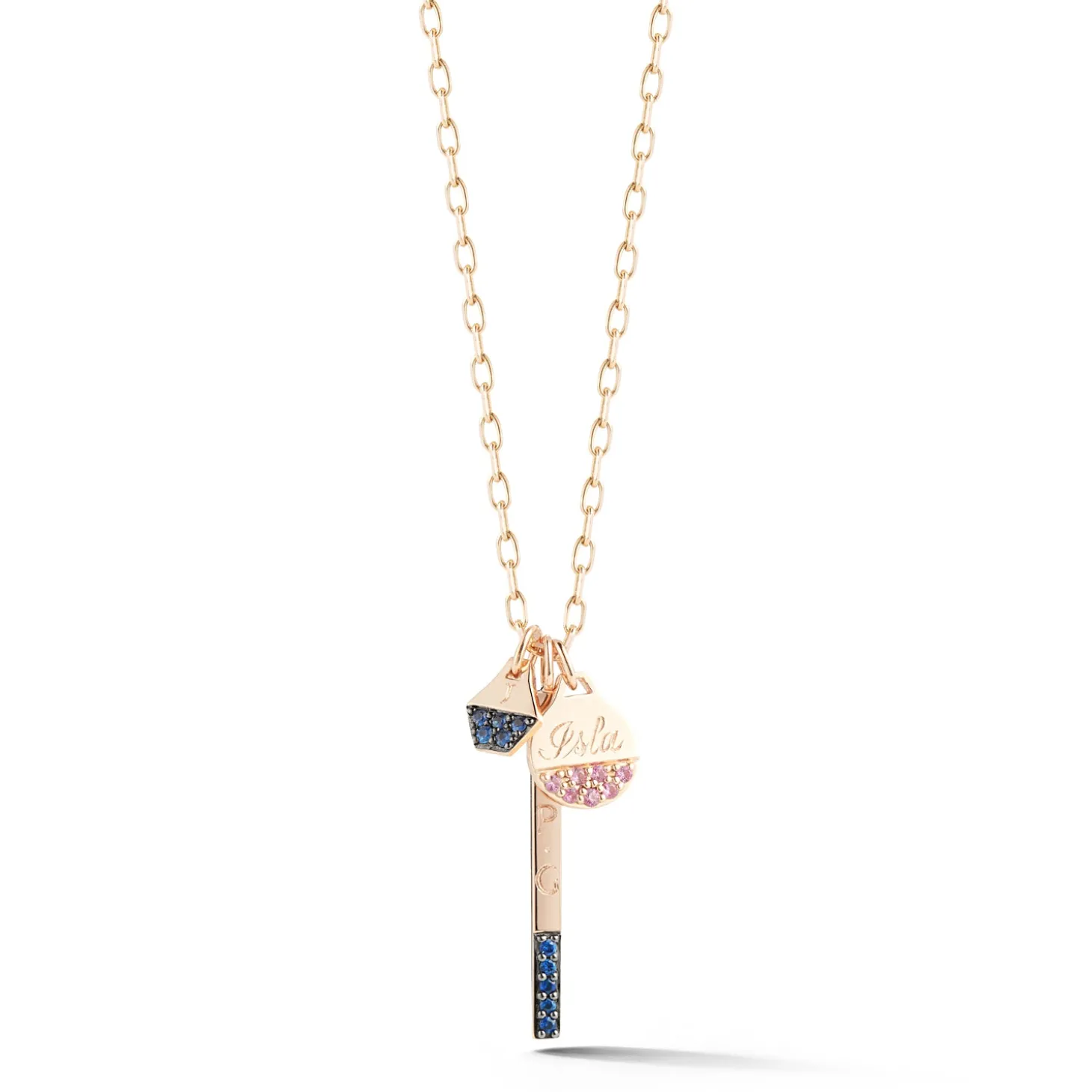 DORA 18K MINI SAPPHIRE HEXAGON CHARM