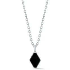 DORA STERLING SILVER AND BLACK SPINEL ORIGAMI PENDANT