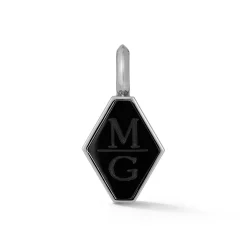 DORA STERLING SILVER, BLACK RHODIUM AND BLACK SPINEL ORIGAMI PENDANT