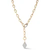 GARNETT 18K GOLD AND DIAMOND SMALL OVAL LINK NECKLACE