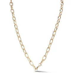 GARNETT 18K GOLD OVAL CHAIN LINK NECKLACE