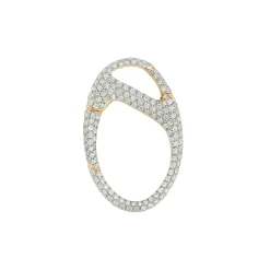 GARNETT 18K ROSE GOLD AND ALL DIAMOND OVAL SINGLE SIDED CLASP
