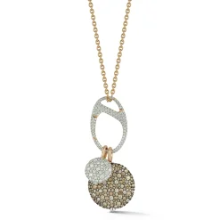 GARNETT 18K ROSE GOLD AND ALL DIAMOND OVAL SINGLE SIDED CLASP