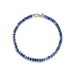 GARNETT 18K ROSE GOLD AND LAPIS BEAD BRACELET