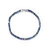 GARNETT STERLING SILVER AND LAPIS BEAD BRACELET