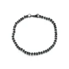 GARNETT STERLING SILVER, BLACK RHODIUM AND LAVA BEAD BRACELET