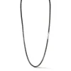 GARNETT STERLING SILVER CHAIN LINK NECKLACE WITH STERLING SILVER CLASP
