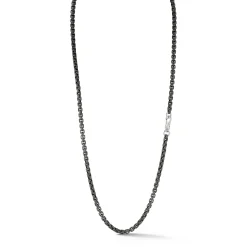 GARNETT STERLING SILVER CHAIN LINK NECKLACE WITH STERLING SILVER CLASP