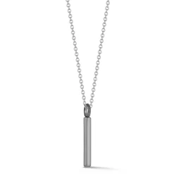 GRANT BLACK STERLING SILVER HEXAGON BAR PENDANT