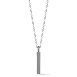 GRANT BLACK STERLING SILVER HEXAGON BAR PENDANT