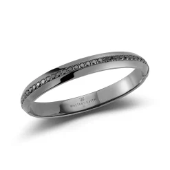 GRANT 18K BLACK GOLD AND BLACK DIAMOND ANGLED BANGLE BRACELET