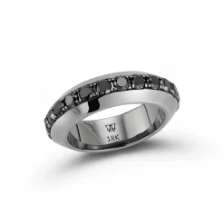 GRANT 18K BLACK GOLD AND BLACK DIAMOND ANGLED BAND RING