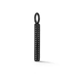 GRANT 18K BLACK GOLD AND DIAMOND HEXAGON BAR PENDANT