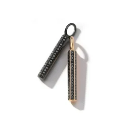 GRANT 18K BLACK GOLD AND DIAMOND HEXAGON BAR PENDANT