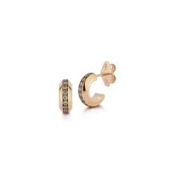 GRANT 18K CHAMPAGNE DIAMOND KNIFE EDGE HUGGIE EARRINGS