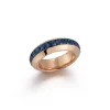 GRANT 18K GOLD AND BLUE SAPPHIRE ANGLED BAND RING