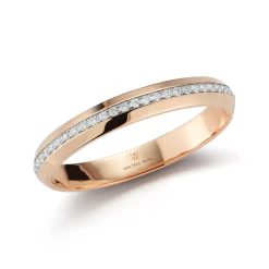 GRANT 18K GOLD AND DIAMOND ANGLED BANGLE BRACELET